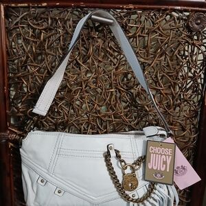 Juicy Couture NWT White Locket Tassel Purse Handbag